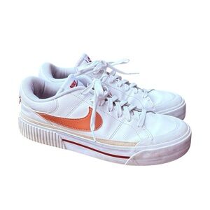 Nike Court Legacy Lift Platform Sneakers Women’s 11 White Red Stardust Guava Ice